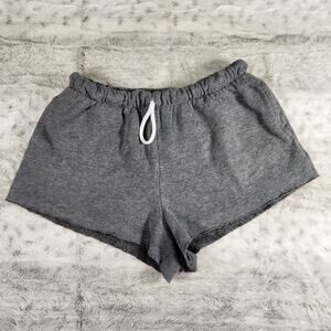 Colsie Dark Gray Fleece Raw Hem Drawstring Hot Girl Booty Sweat Shorts Size S